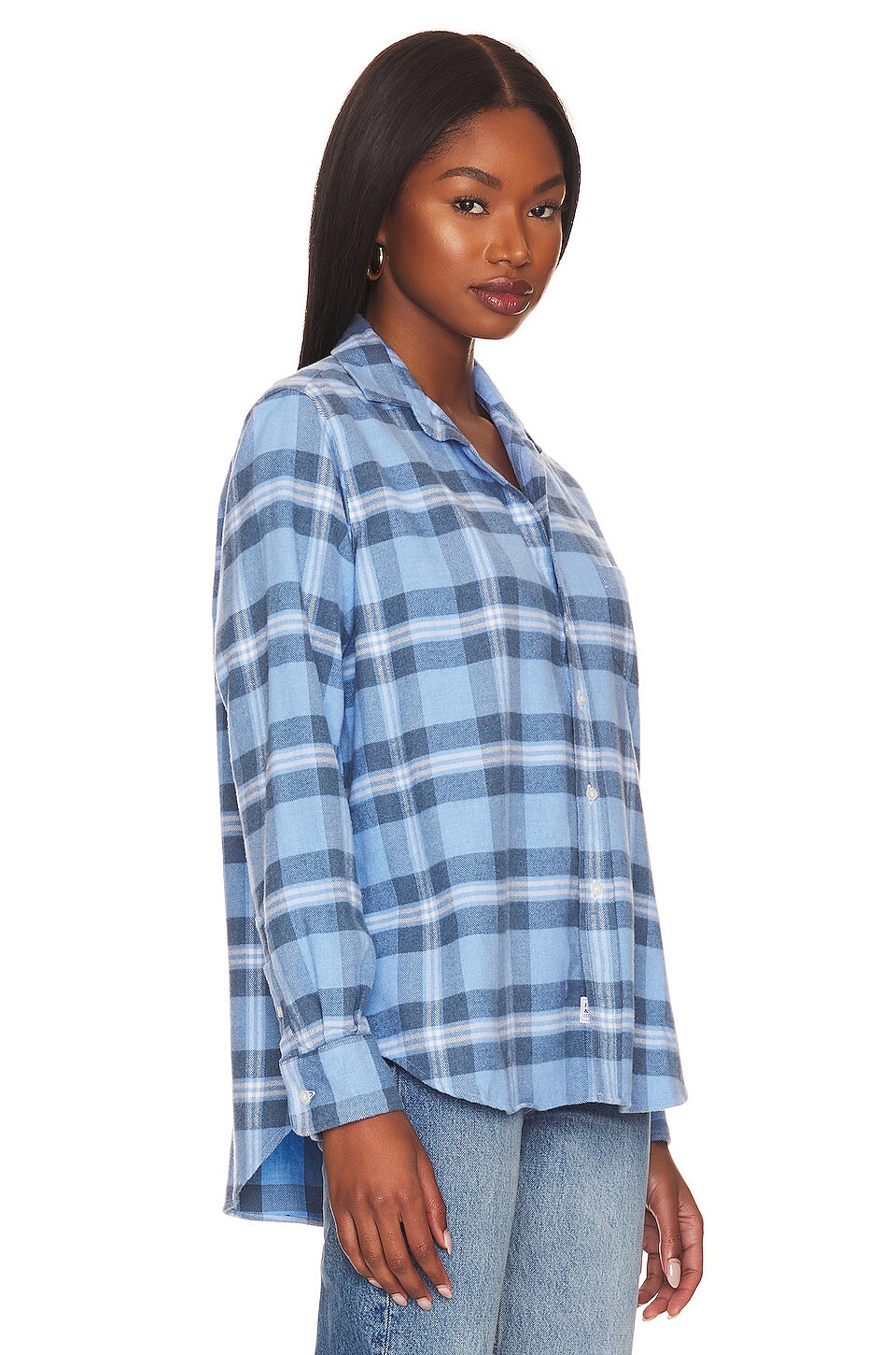 Frank & Eileen Eileen Woven Button Up in Light Blue Plaid