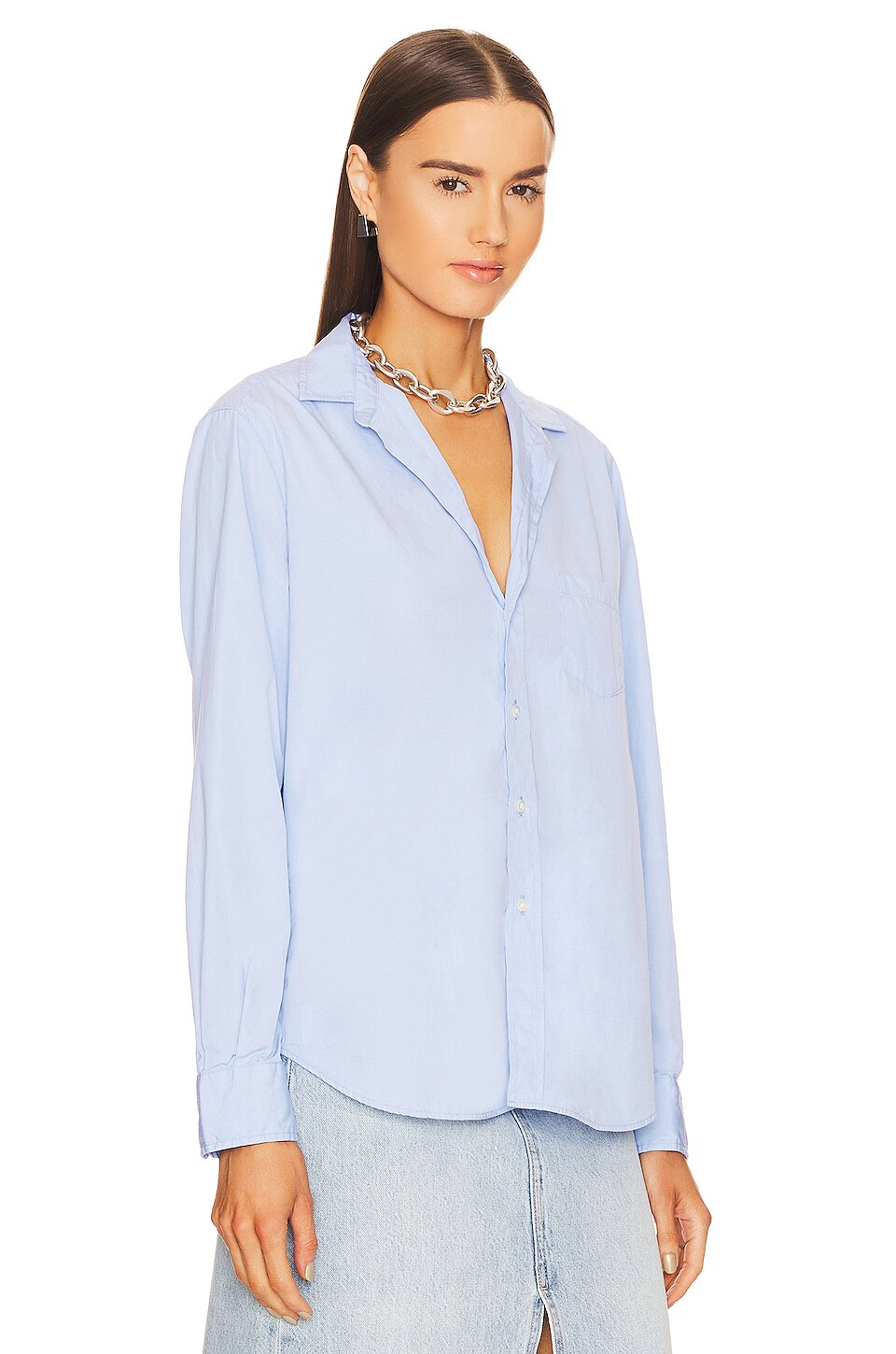 Frank & Eileen Eileen Woven Button Up en Blue End On End