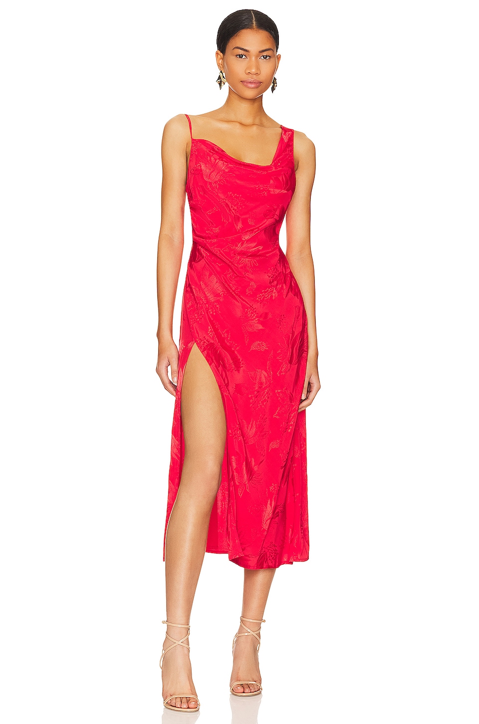 Line & Dot Kira Maxi Dress in Tomato Red