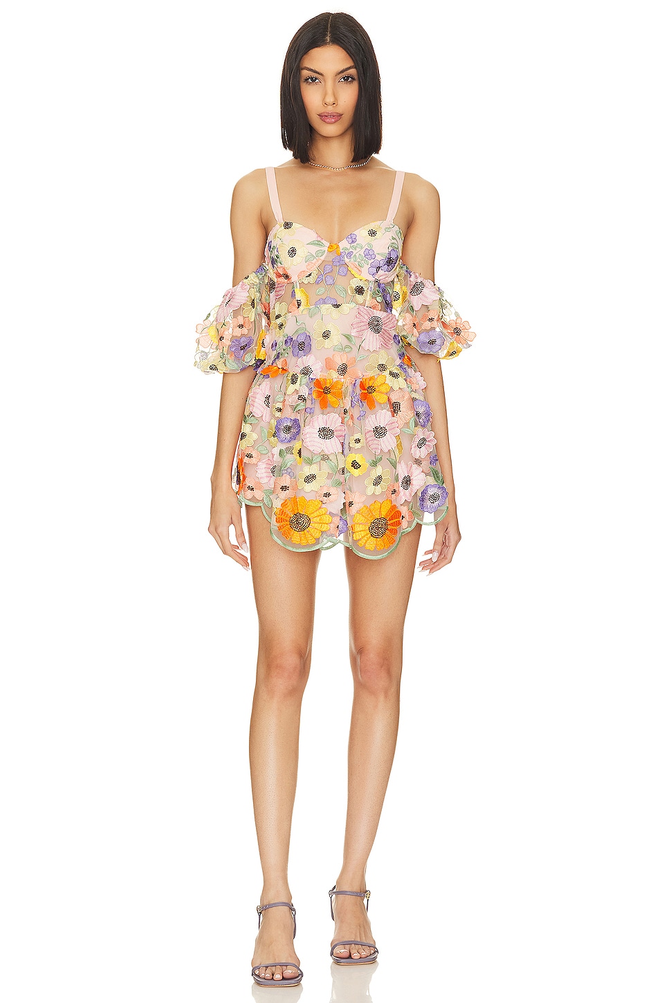 For Love & Lemons Prato Mini Dress in Multi | REVOLVE