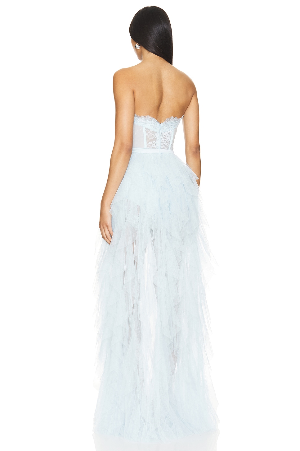 white and blue floral prom dress Plunging Neck Royal Blue Sequin Corset A-Line Tiered Short Party Dress main image 0