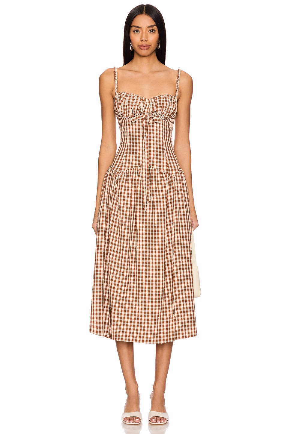 Gingerbread Gingham Midi Dress