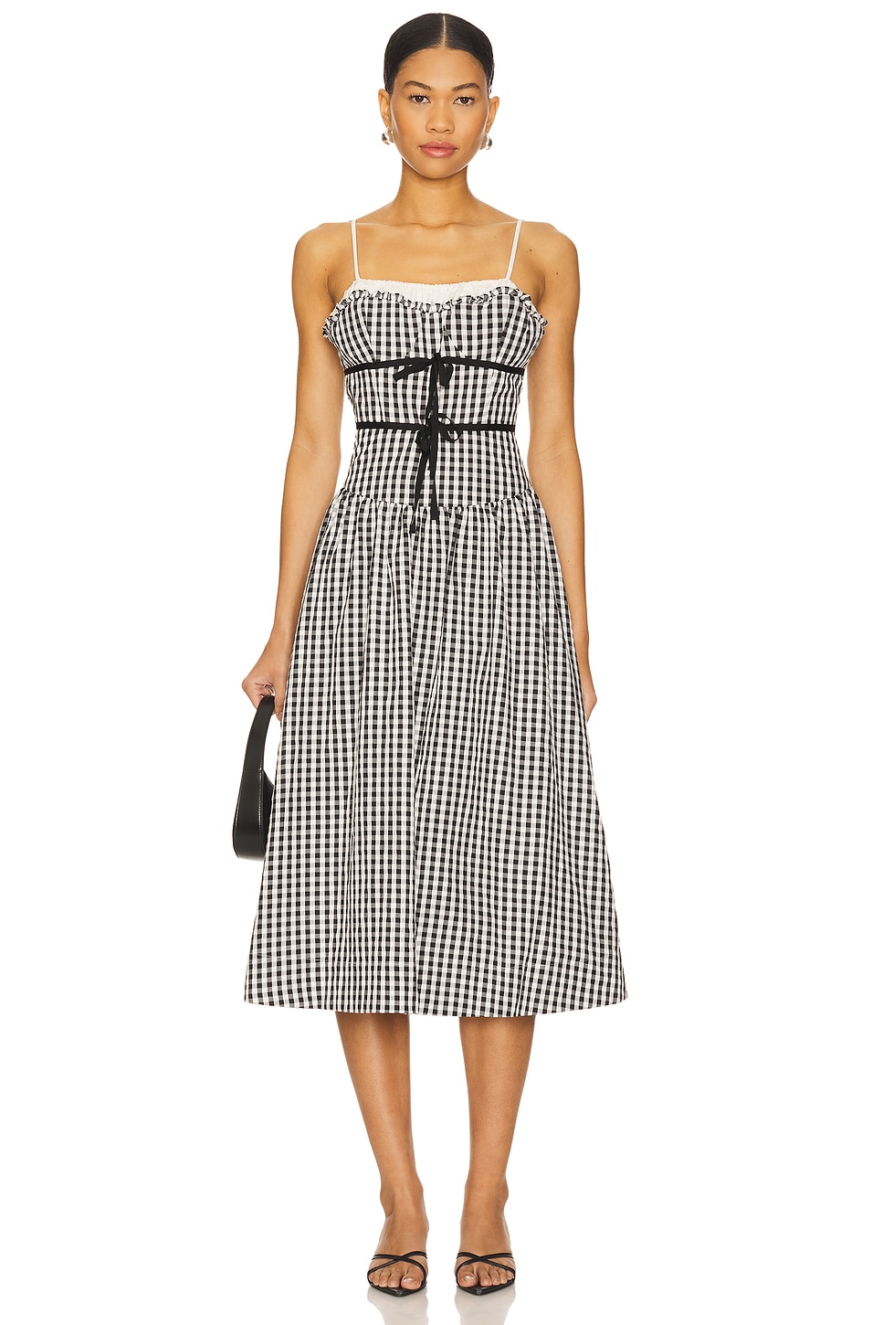 Georgia Gingham Midi Dress - Thumbnail 1