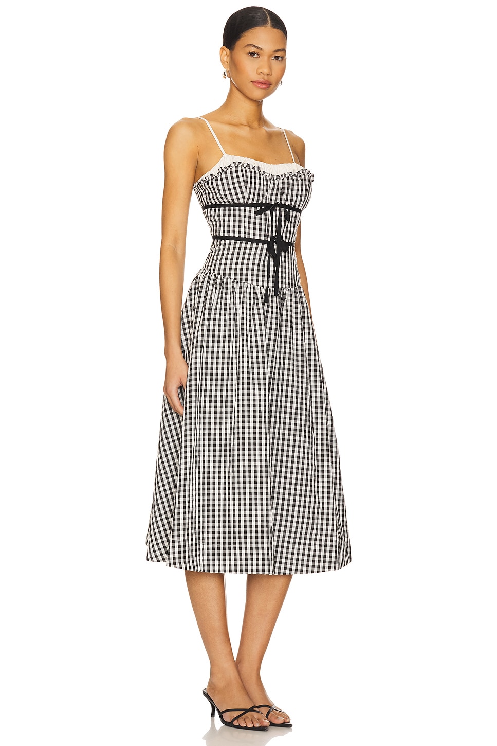 Georgia Gingham Midi Dress - Thumbnail 2