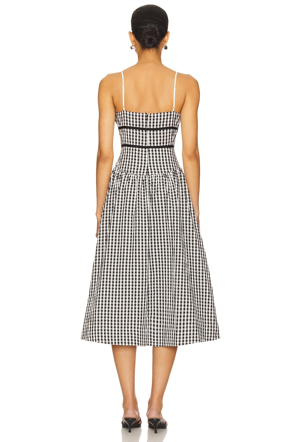 Georgia Gingham Midi Dress - Thumbnail 3