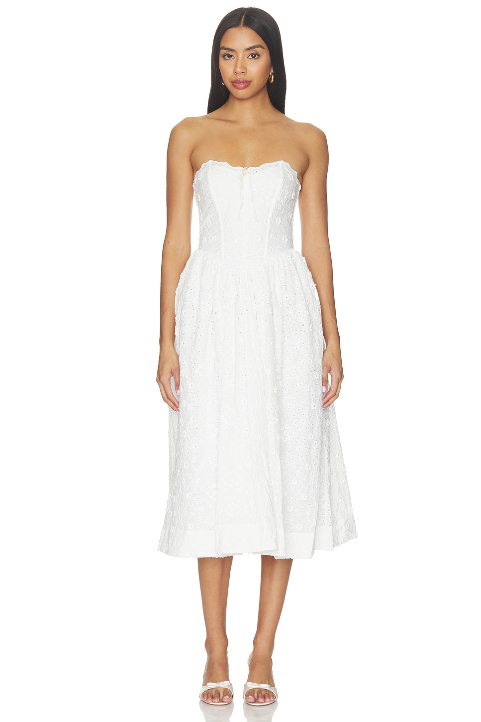 Laura Eyelet Midi Dress