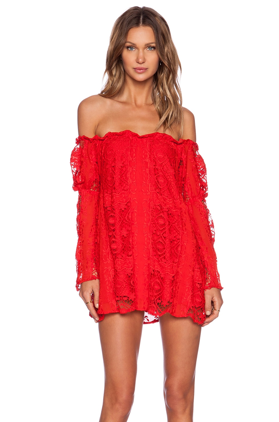 for love and lemons red floral dress