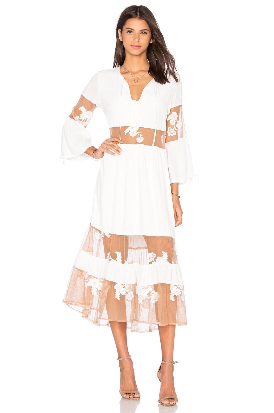 LOVE ESPRESSO WOVEN MIDI DRESS