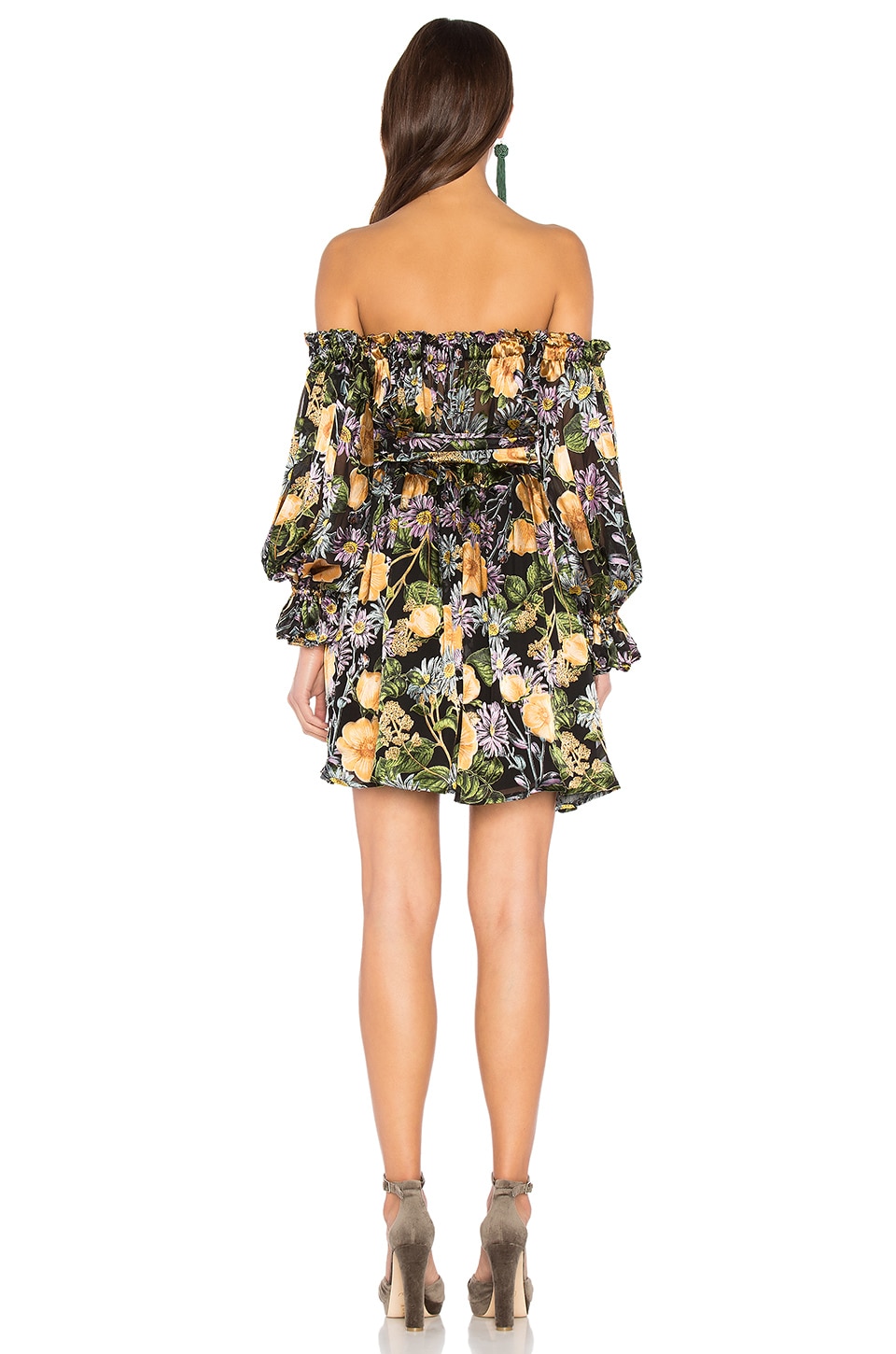 FOR LOVE & LEMONS Luciana Strapless Dress in Black Floral | ModeSens