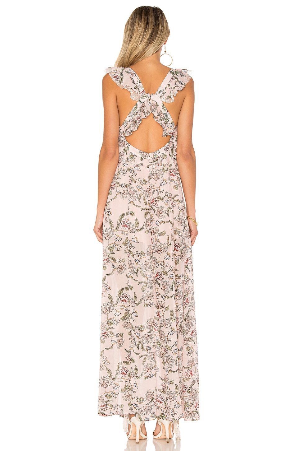 FOR LOVE & LEMONS BEE BALM FLORAL MAXI DRESS