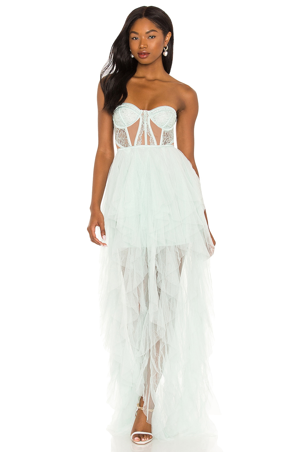 For Love Lemons X REVOLVE Bustier Hi Low Gown in Blue REVOLVE