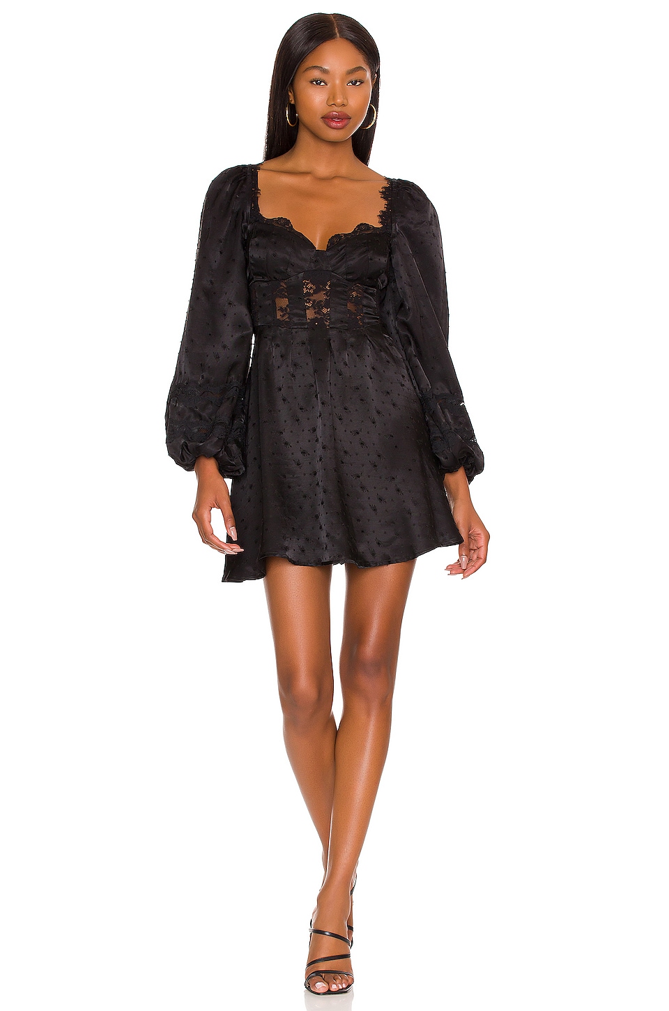 For Love & Lemons Natalie Mini Dress in Black | REVOLVE