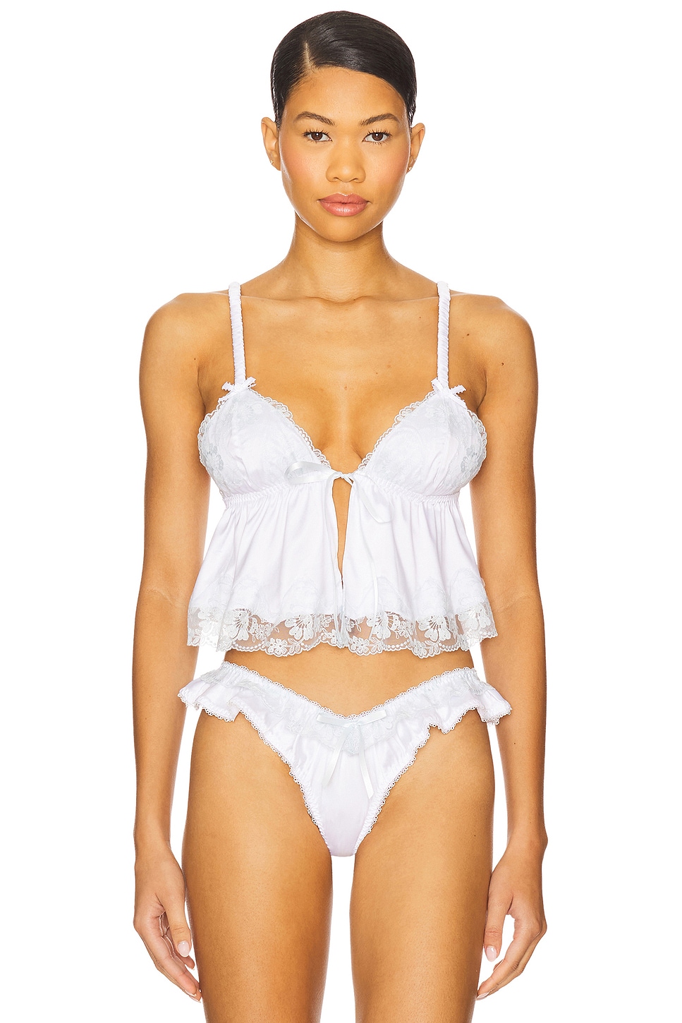 For Love & Lemons Jaden Sleep Top in White | REVOLVE