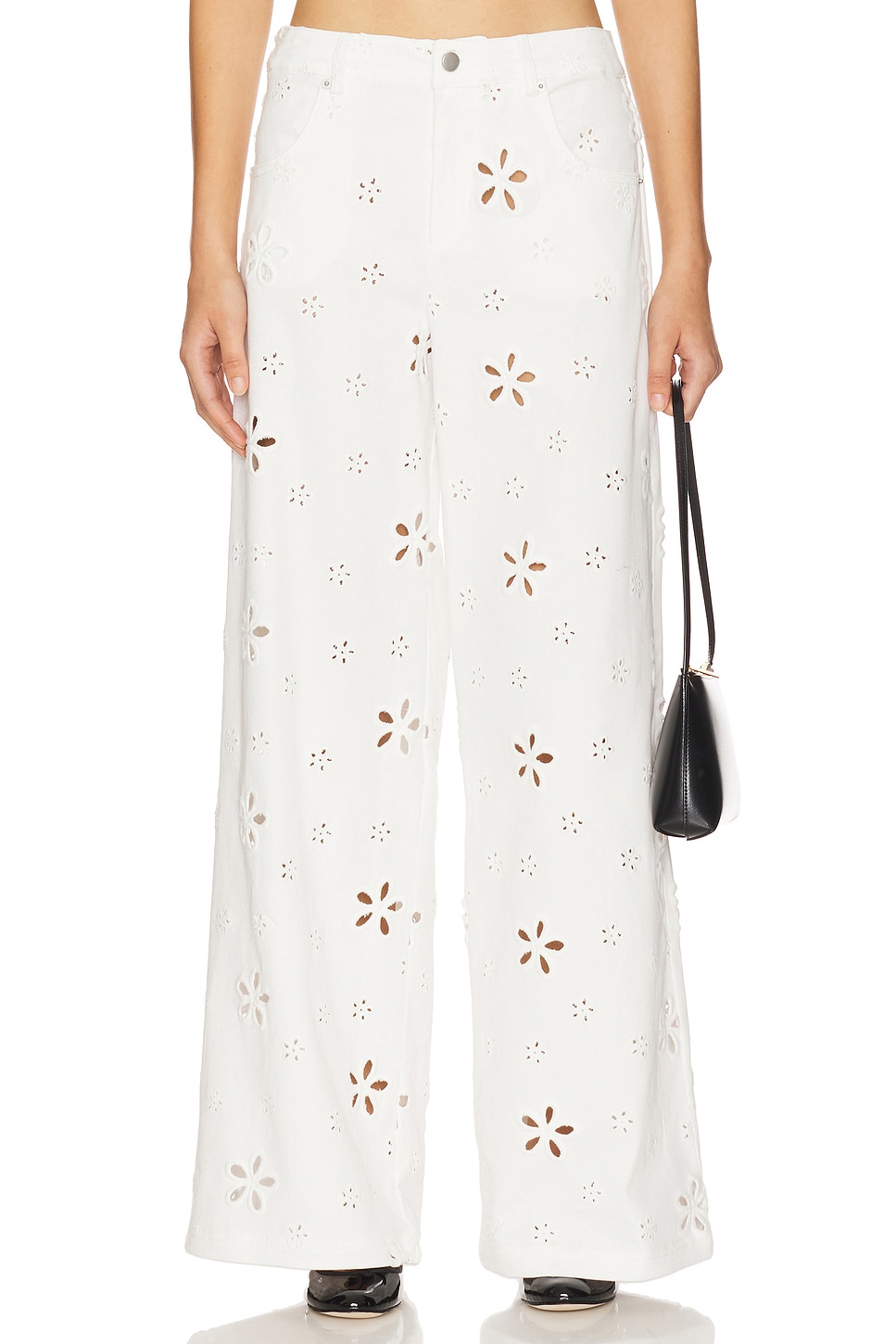 Daisy Eyelet Baggy Jeans