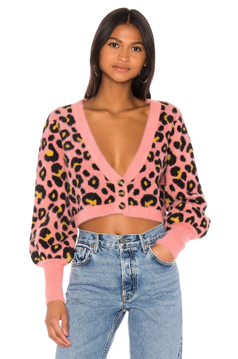leopard cropped cardigan