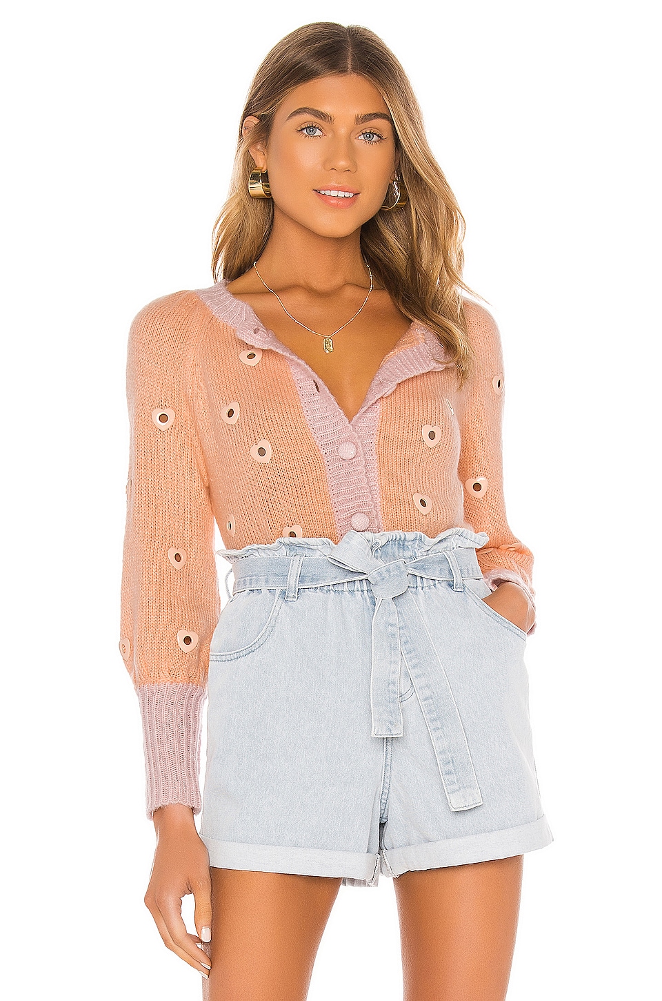 For Love & Lemons Maude Cardigan in Purple. - size L (also in M) | Fashion Gone Rogue