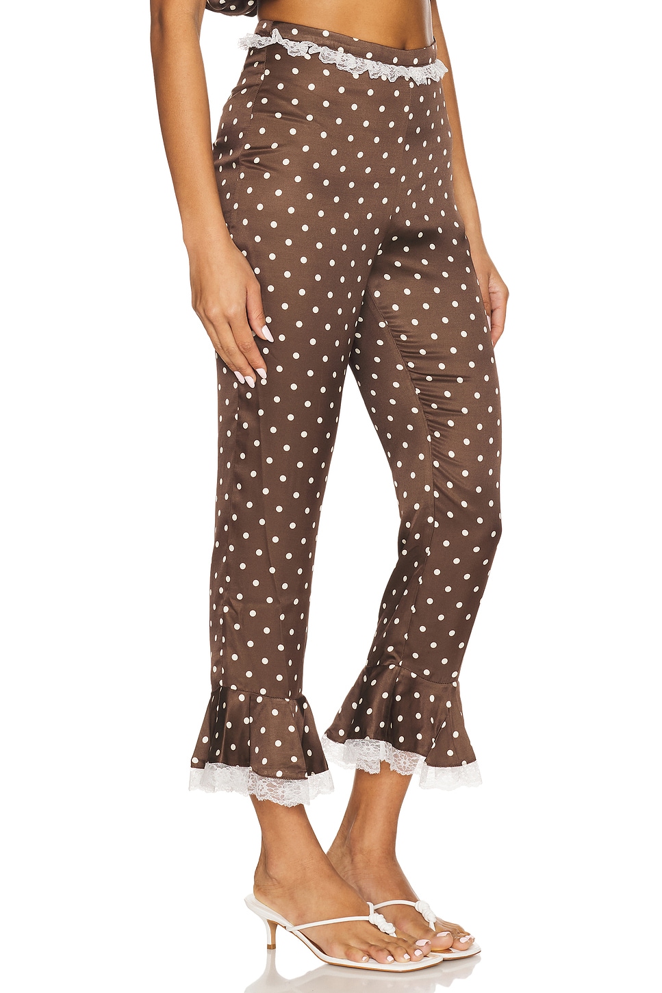For Love & Lemons Chocolate Dot Capri Pant