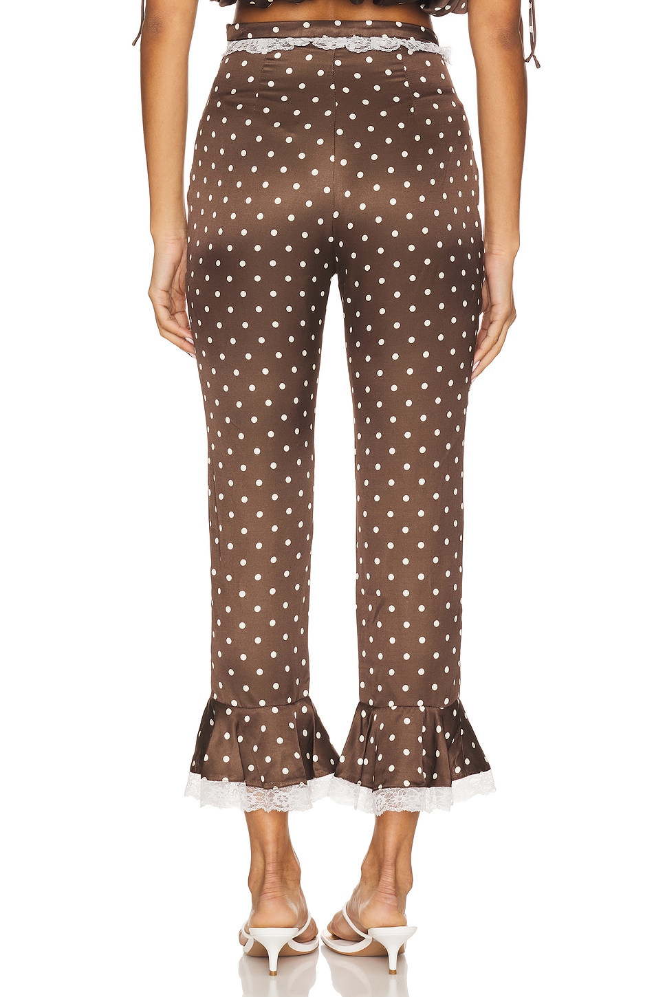 For Love & Lemons Chocolate Dot Capri Pant