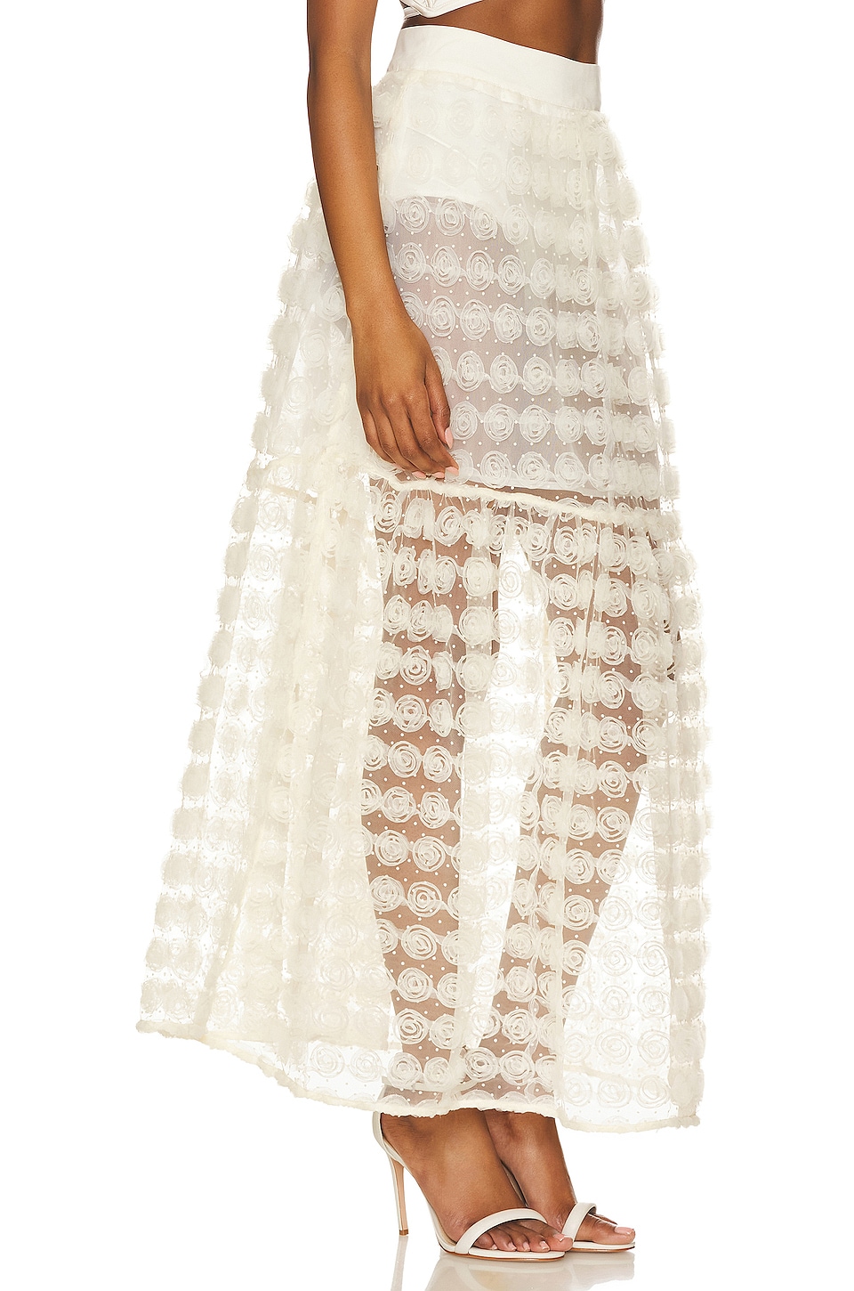 For Love & Lemons Sienna Maxi Skirt in White