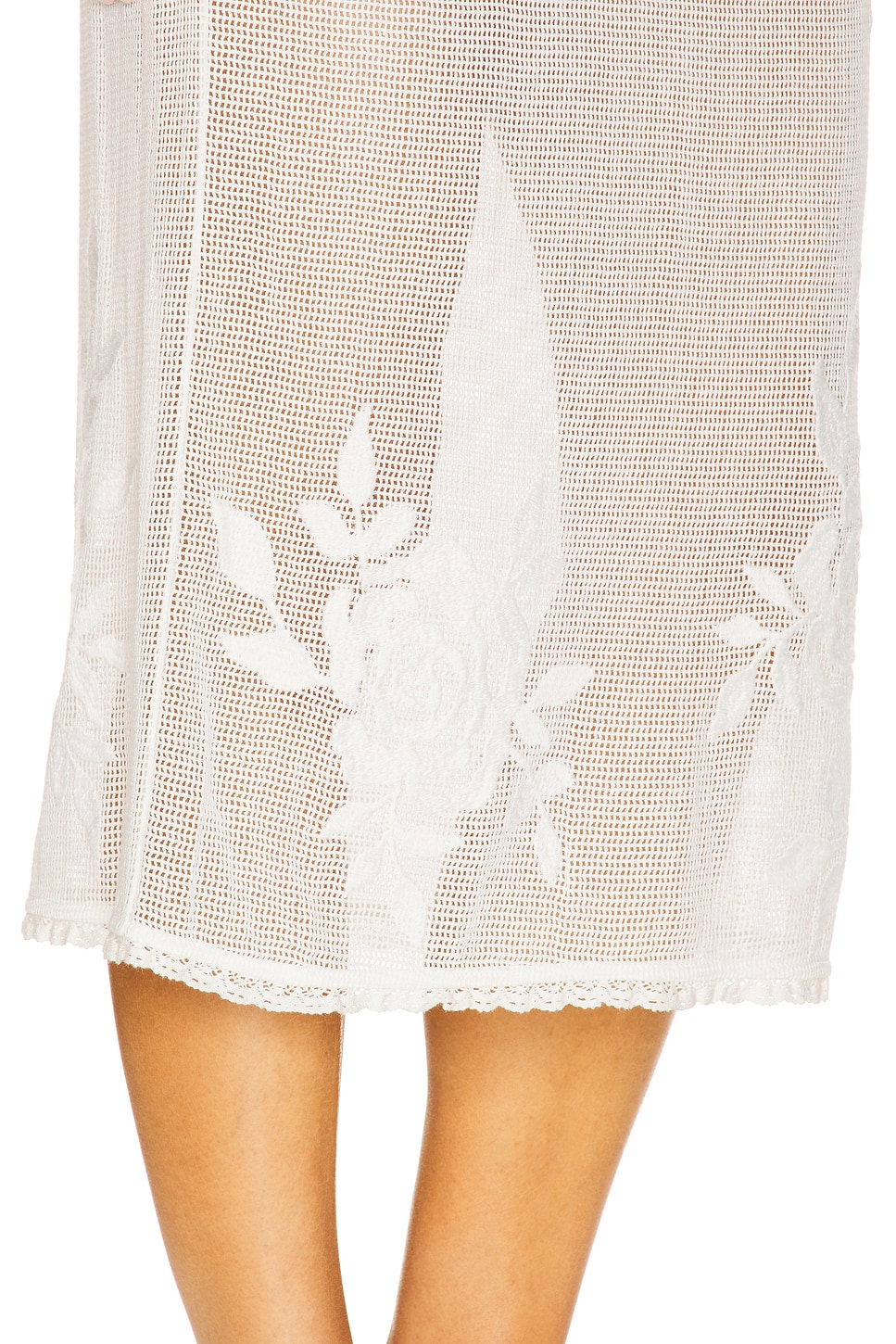 For Love & Lemons Rose Crochet Midi Skirt thumbnail