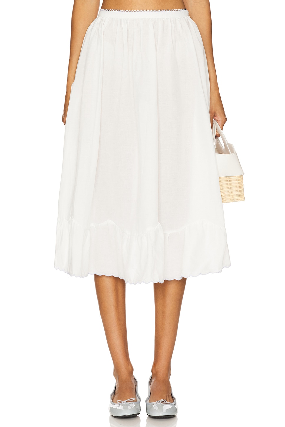 For Love & Lemons Tea Time Poplin Midi Skirt