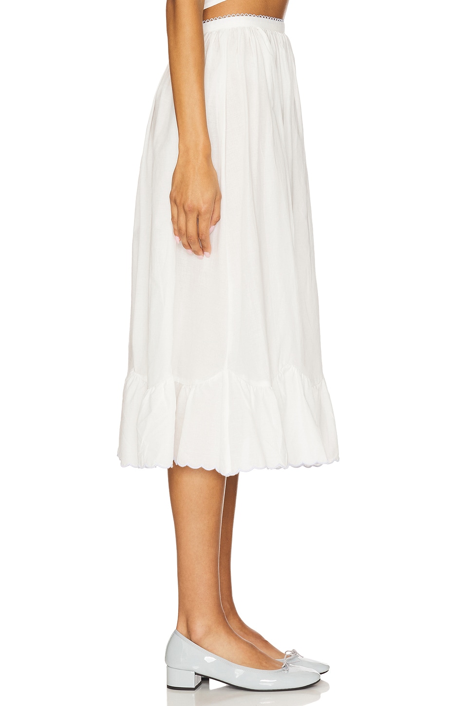 For Love & Lemons Tea Time Poplin Midi Skirt
