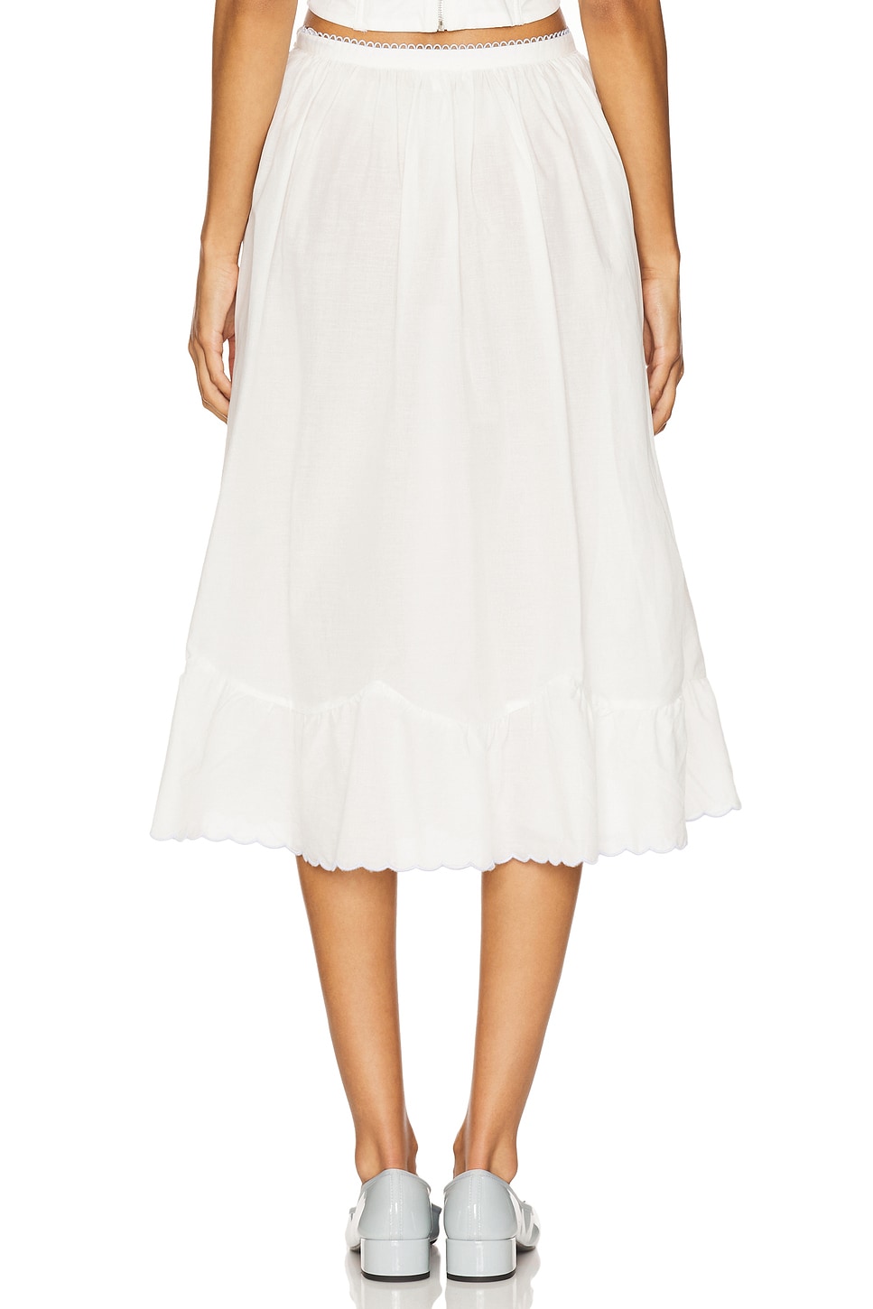 For Love & Lemons Tea Time Poplin Midi Skirt
