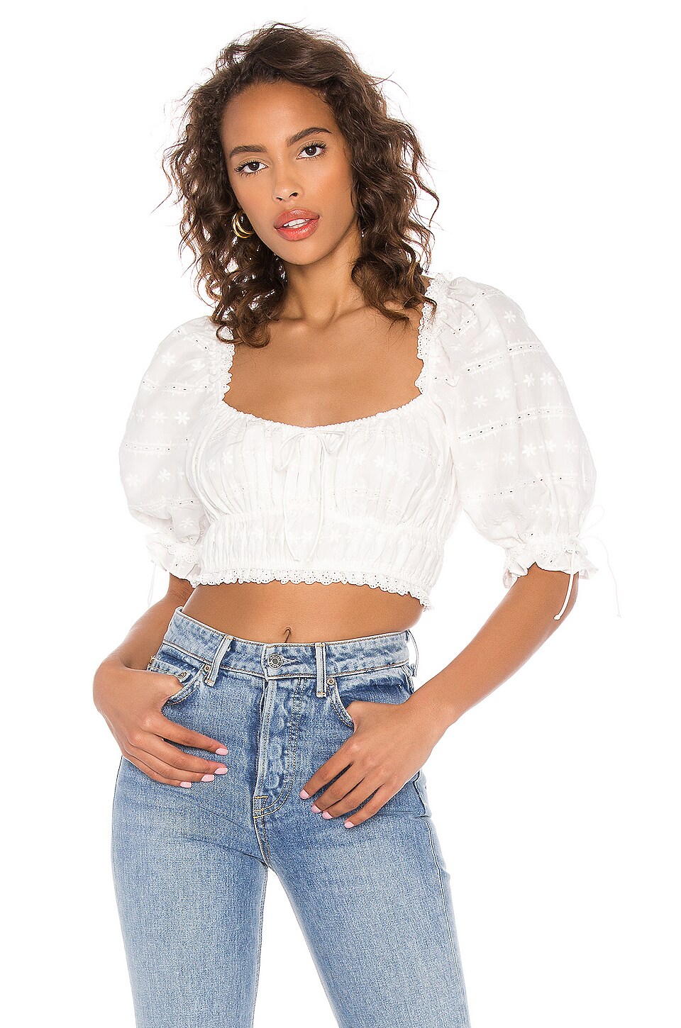 For Love Lemons Iris Crop Top In White Revolve