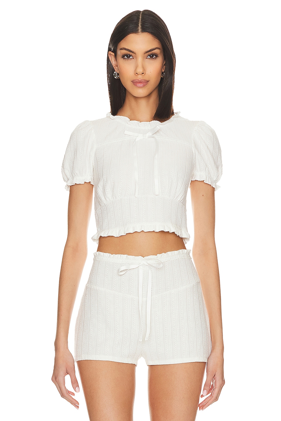 For Love & Lemons Allison Top in White | REVOLVE