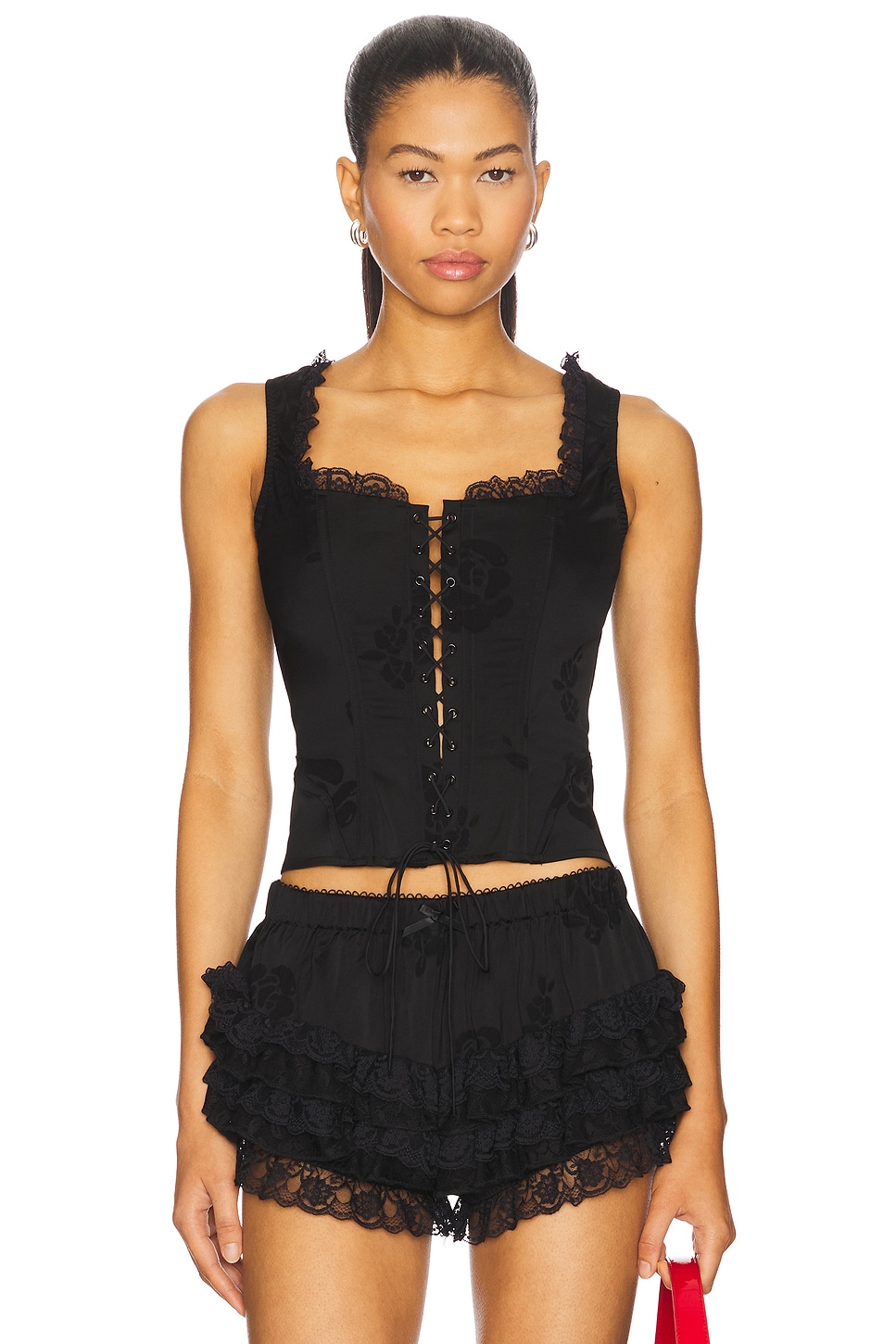 For Love & Lemons Lana Bustier in Black | REVOLVE