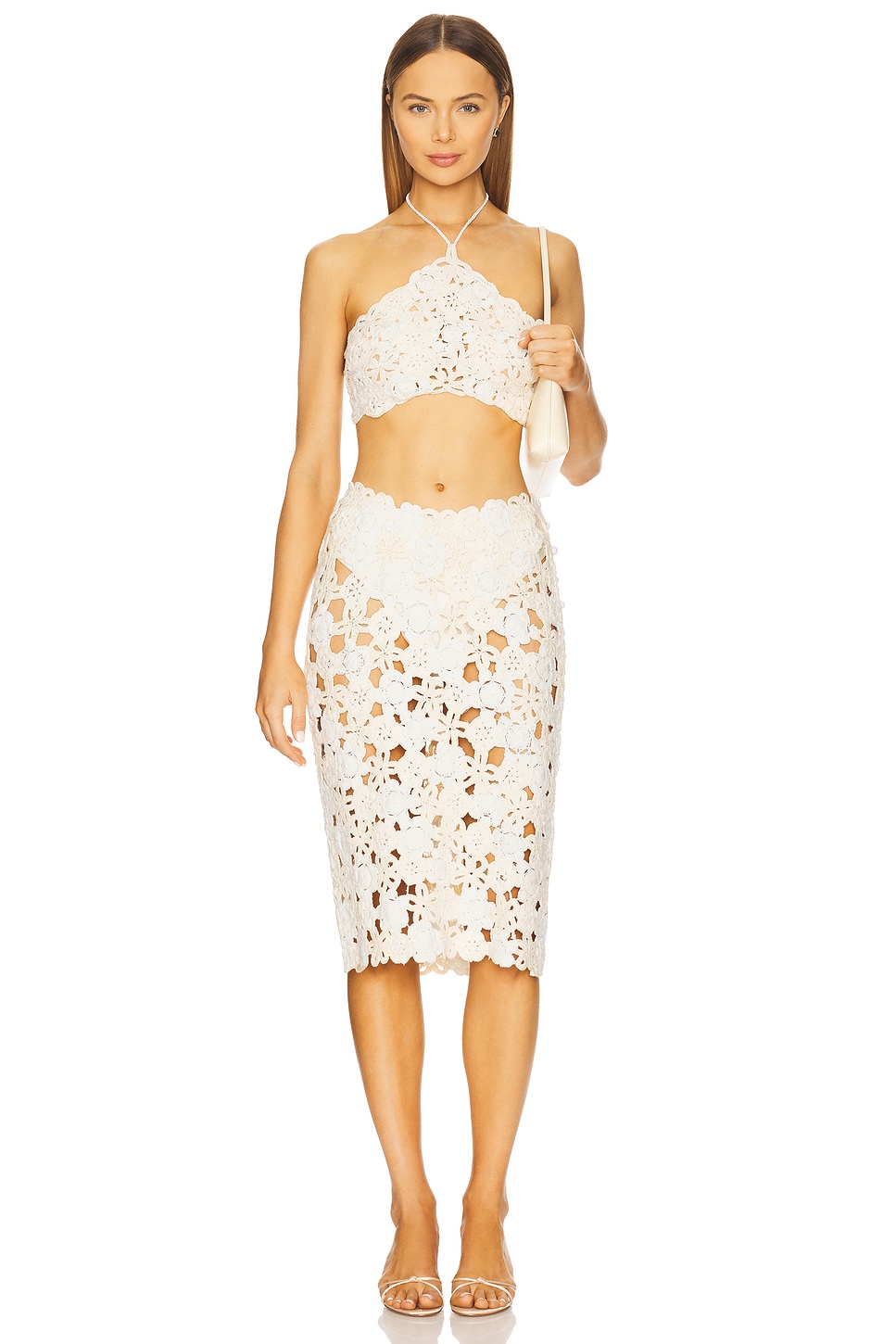 For Love & Lemons Floral Crochet Coverup Top thumbnail