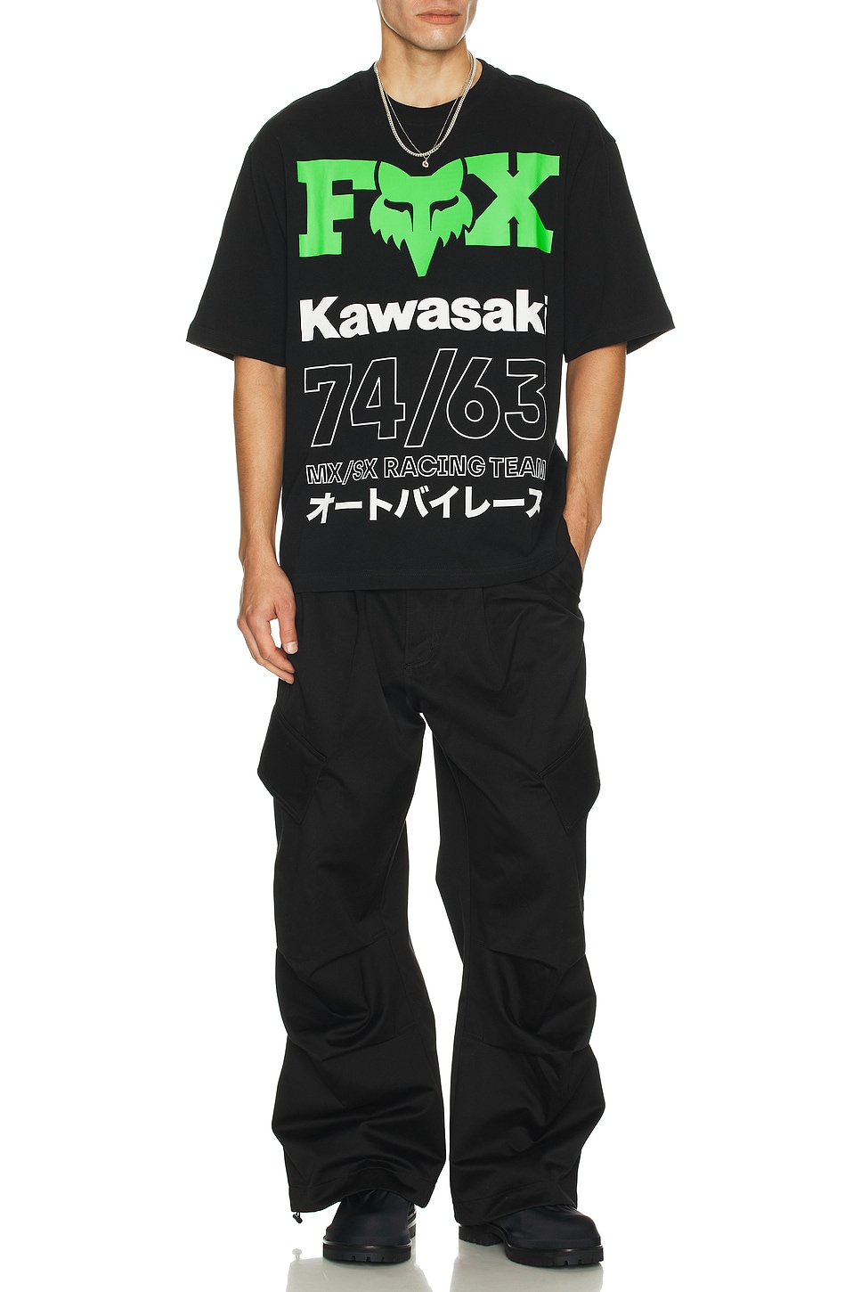 Fox Racing x Kawasaki Oversized Tee in Black | REVOLVE
