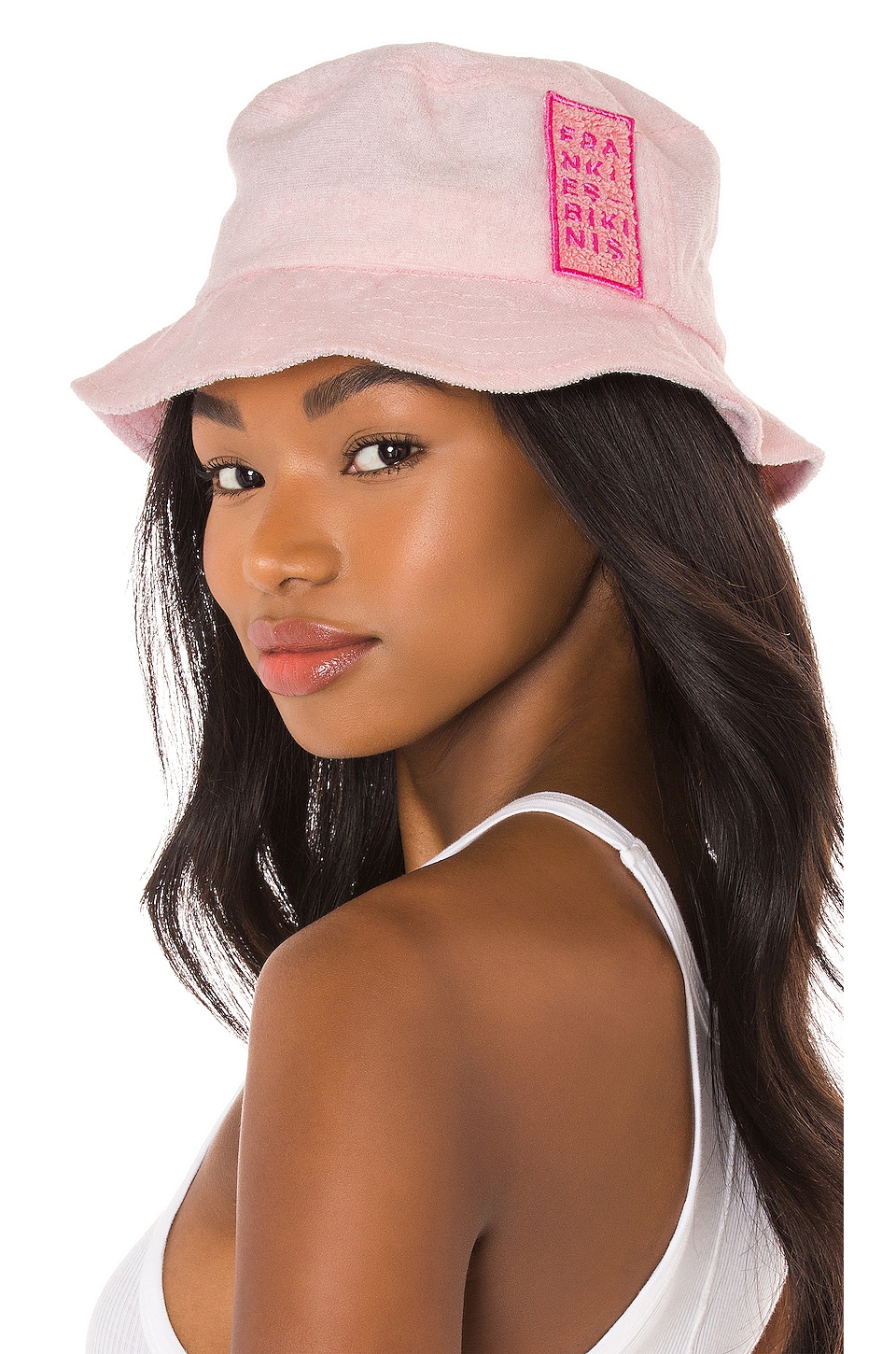 Frankies Bikinis Jax Bucket Hat in Baby Pink | REVOLVE