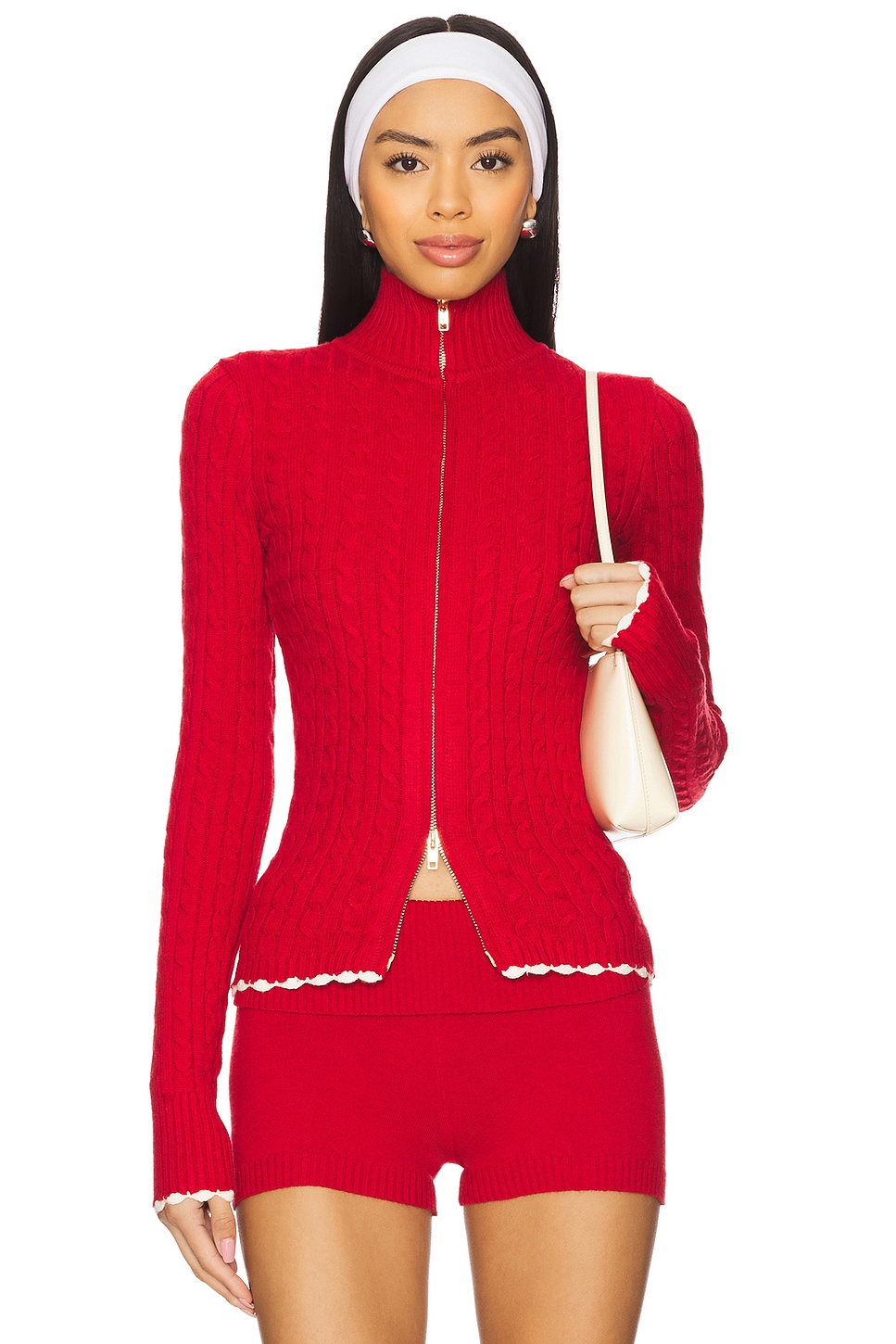 Frankies Bikinis Carter Cable Knit Sweater