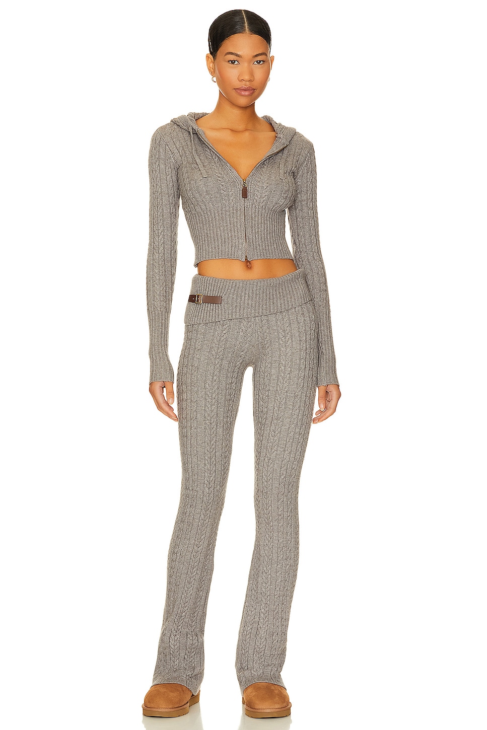 トップス Fleur knit set Beige Fleur Cable Cloud Knit Pant - SPLASH
