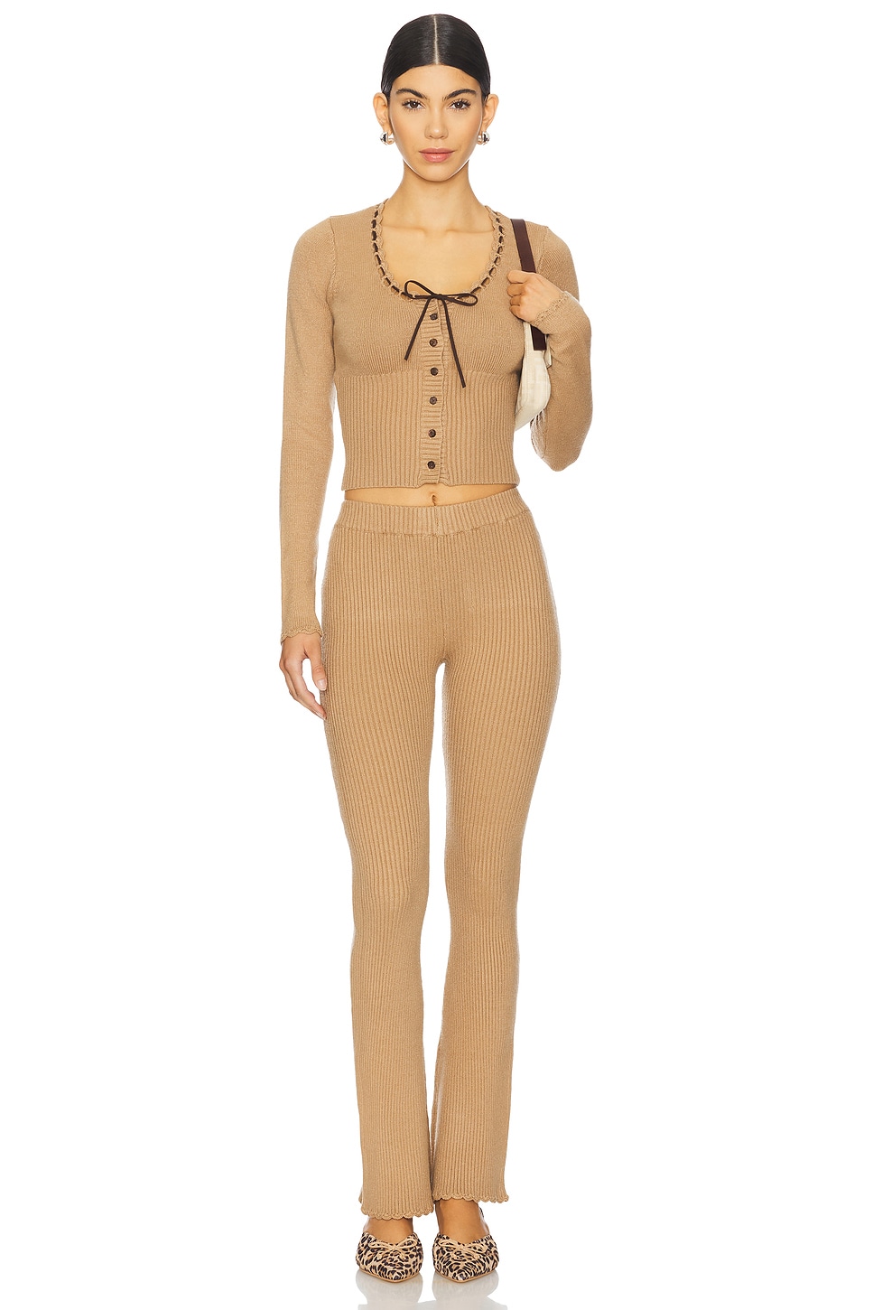 X Bella Hadid Texas Ribbed Knit Pant - Thumbnail 5