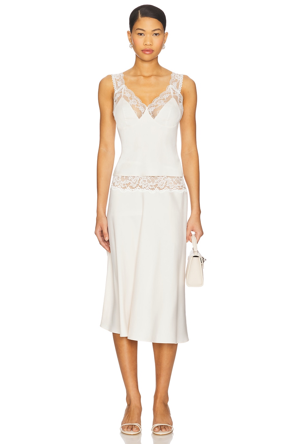 Frankies Bikinis Harper Satin Midi Skirt