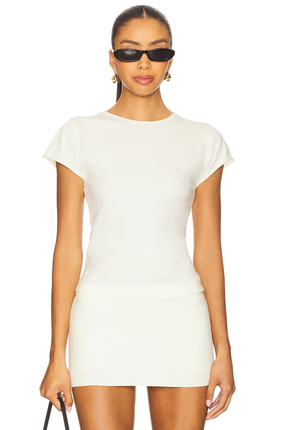 Baylee Cloud Knit Tee in Soft Vanilla