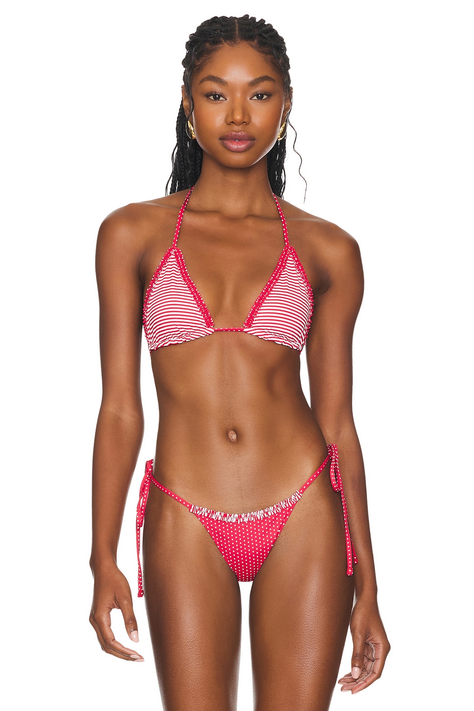Frankies Bikinis Nick Top in Scarlet Stripe REVOLVE
