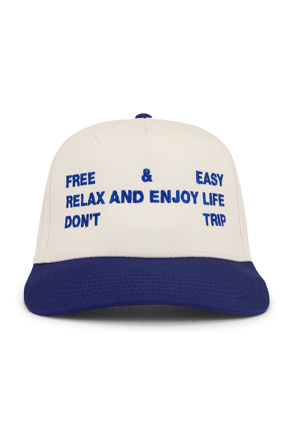 Free & Easy Trifecta Two Tone 5 Panel Snapback Hat in Natural & Royal ...