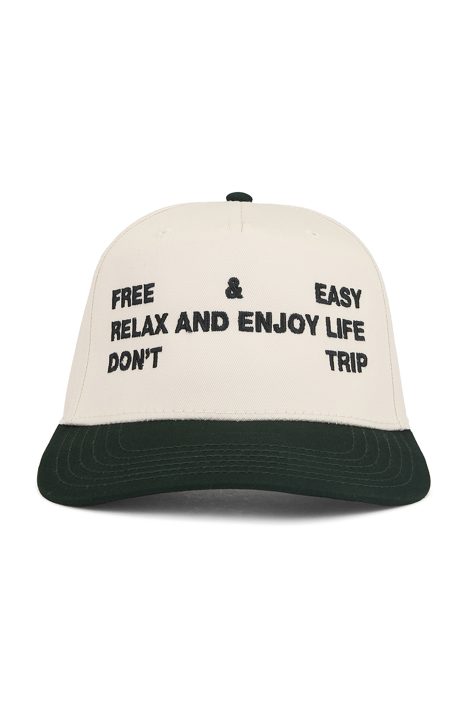Free & Easy Trifecta Two Tone 5 Panel Snapback Hat in Natural & Green ...
