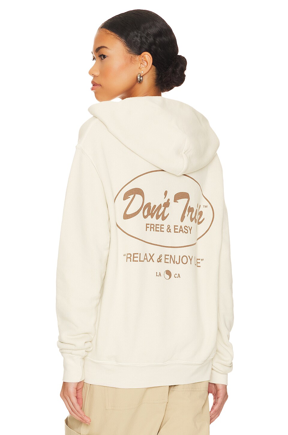 Free & Easy Oval Heavy Fleece Hoodie in Fawn