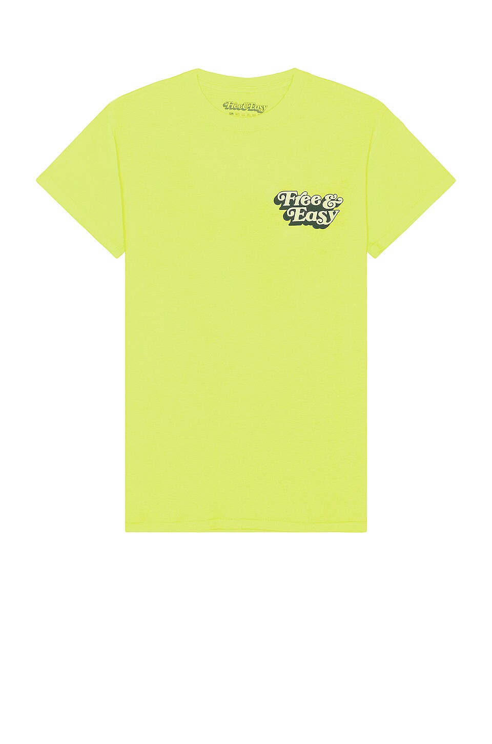 Free & Easy Don't Trip Drop Shadow Tee in Neon Yellow