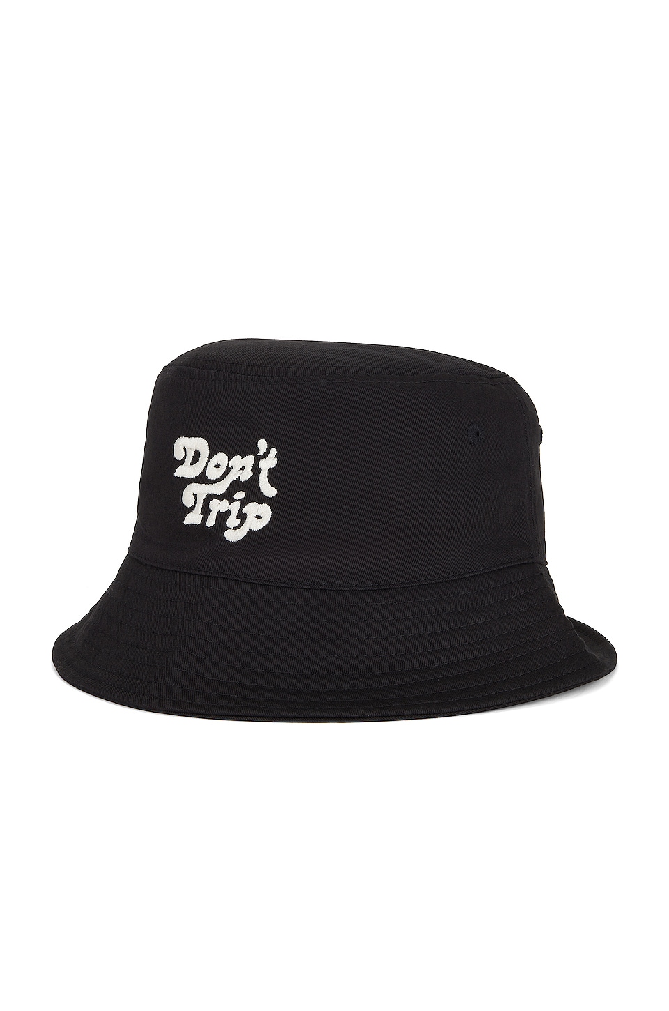 Free & Easy Don't Trip Bucket Hat & White in Black
