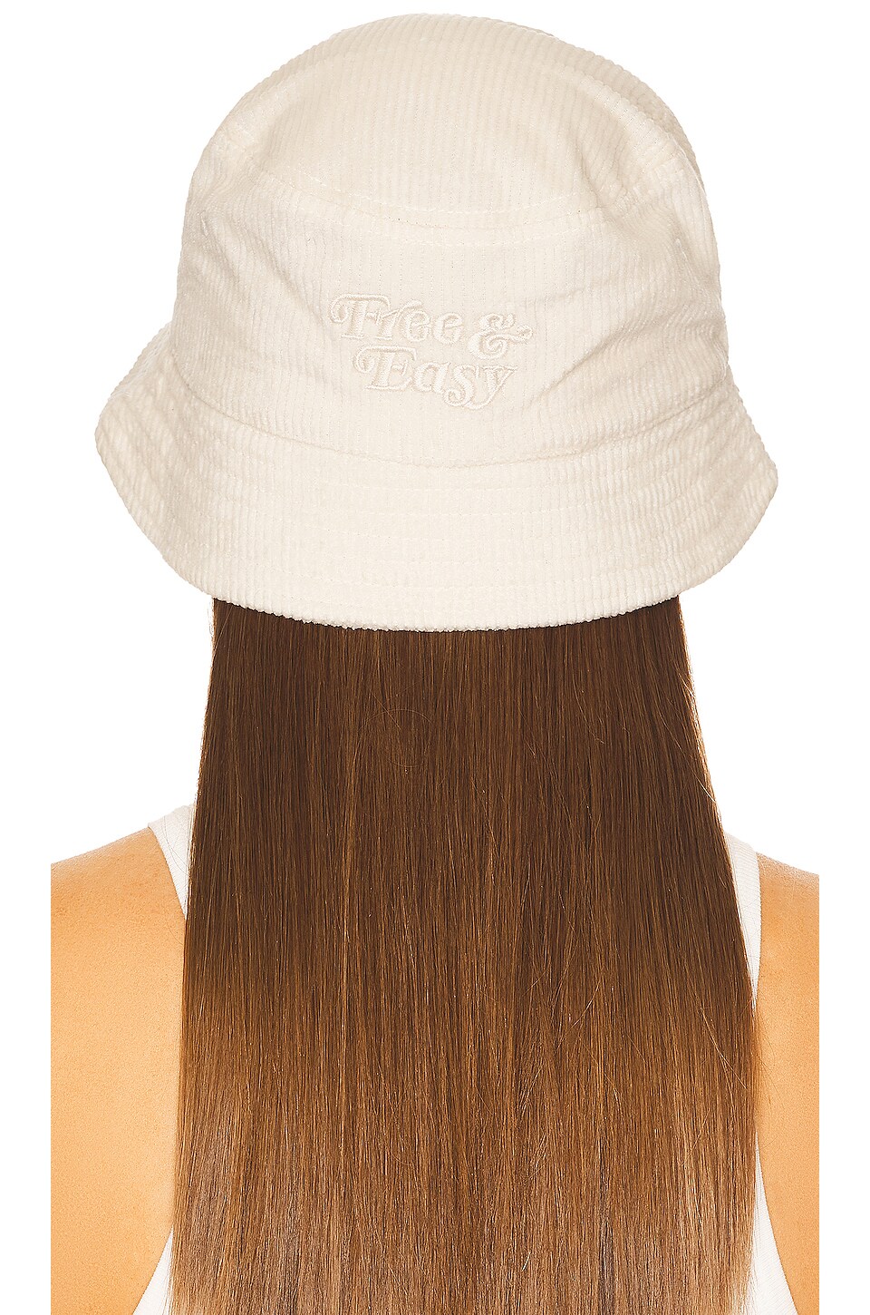 Free & Easy Don't Trip Fat Corduroy Bucket Hat in Chalk