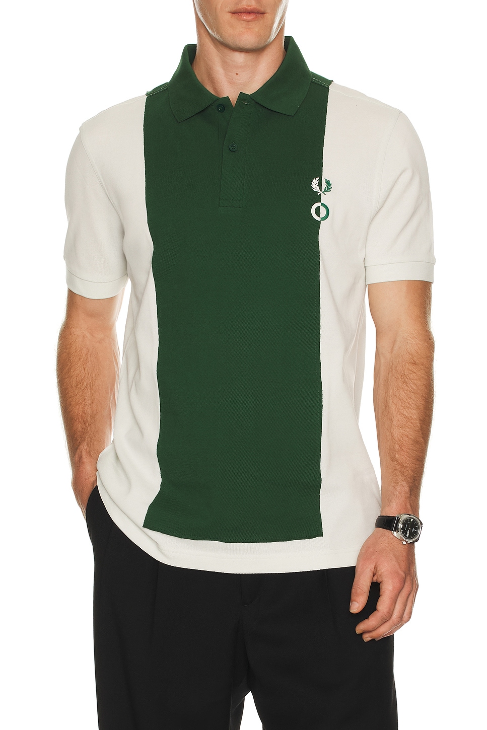 Fred Perry x Craig Green Color Block Polo in Industrial Green