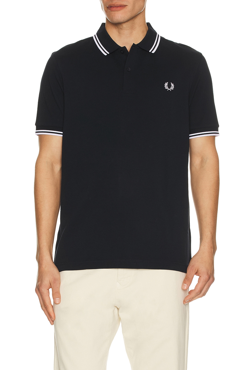 Fred Perry TWIN TIPPED シャツ - Navy & White | REVOLVE
