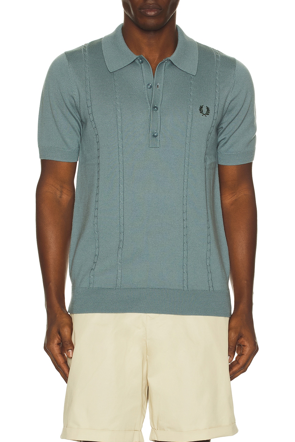 Fred Perry CABLE KNIT ポロシャツ - Stockport Blue | REVOLVE