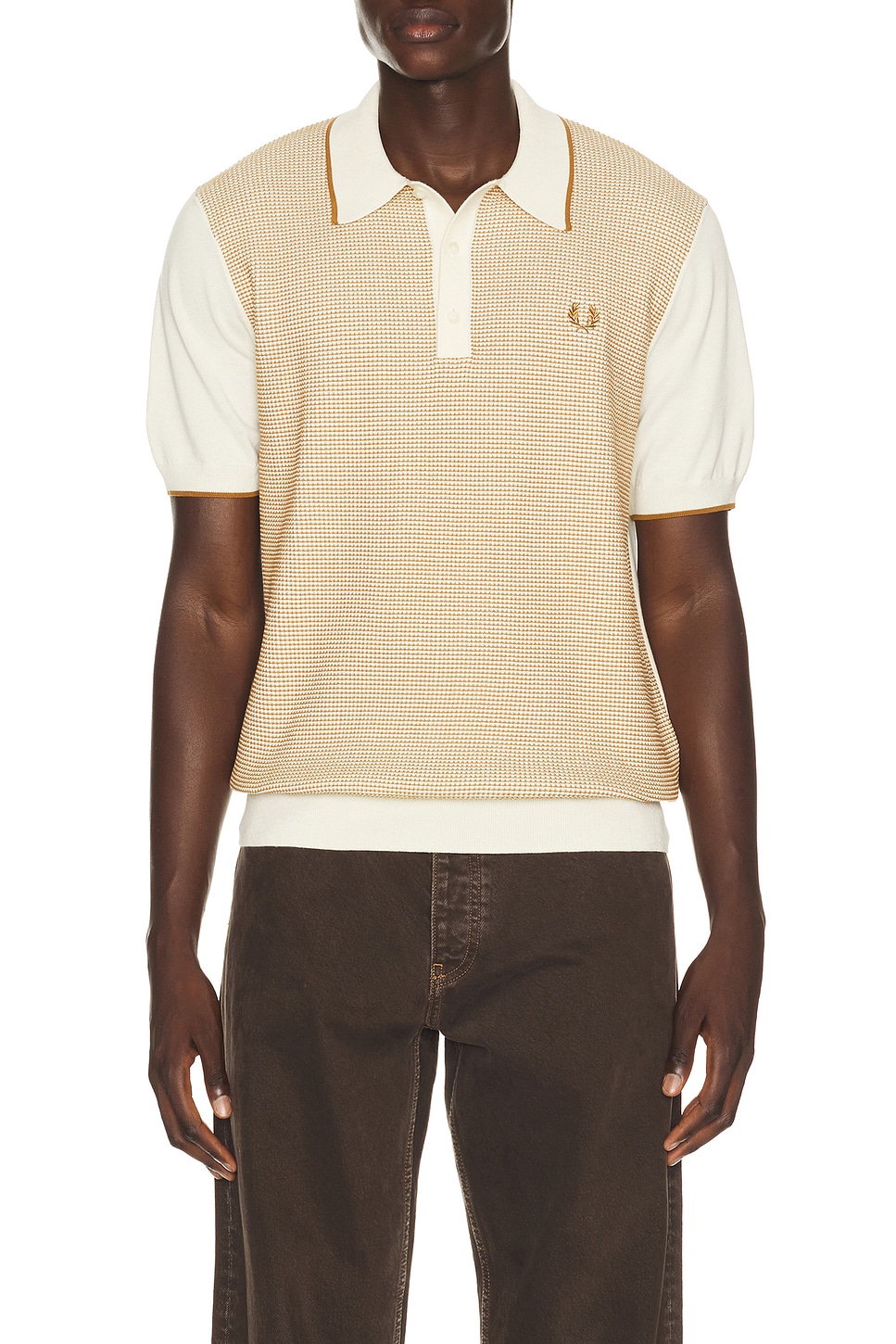 Fred Perry Tonic Waffle Knitted Polo in Ecru | REVOLVE