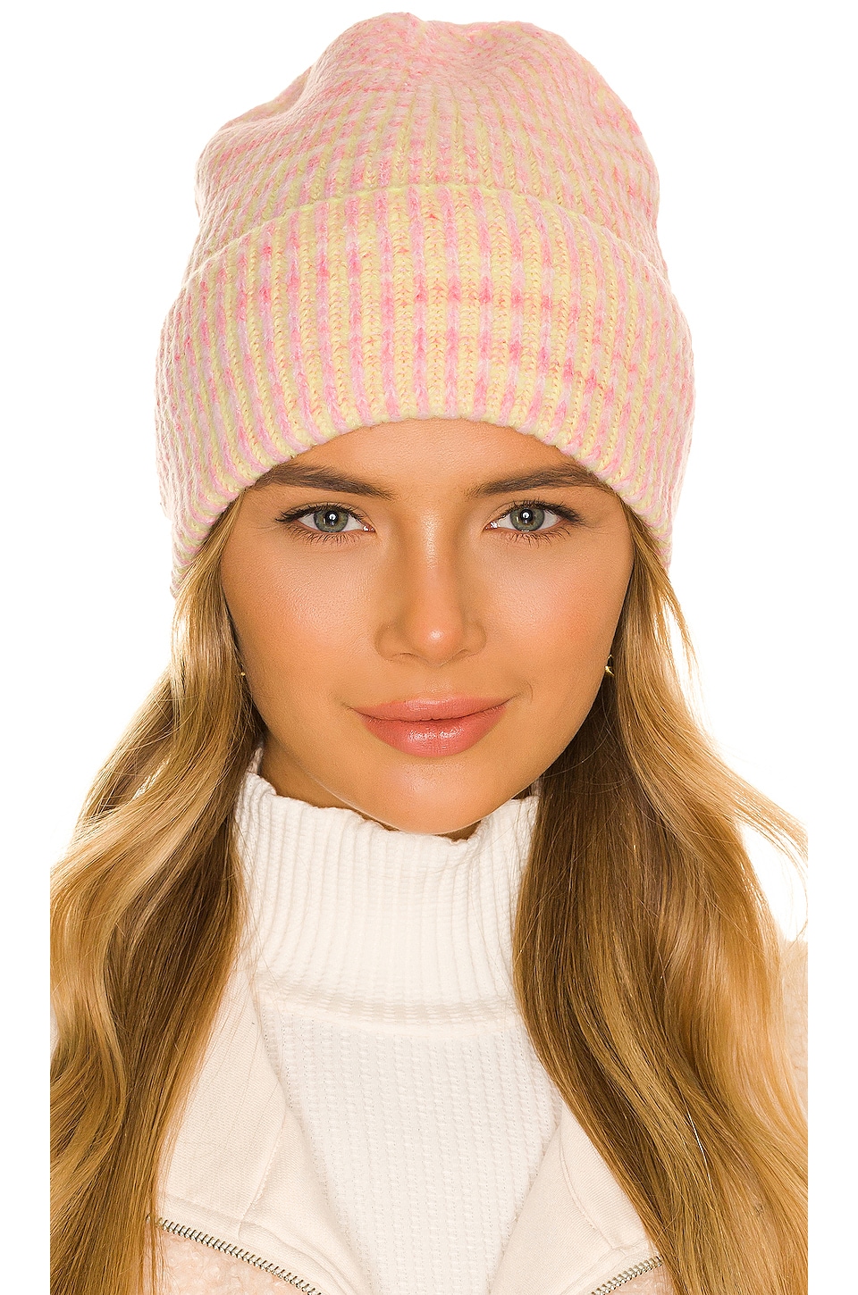 Free People Cosmic Spacedye Ribbed Beanie in Bubblegum | REVOLVE